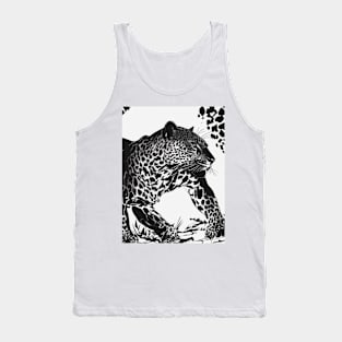 Leopard Shadow Silhouette Anime Style Collection No. 188 Tank Top